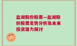 盐湖股份股票—盐湖股份股票走势分析及未来投资潜力探讨