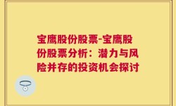 宝鹰股份股票-宝鹰股份股票分析：潜力与风险并存的投资机会探讨