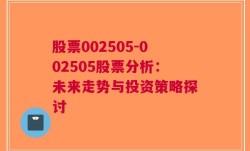 股票002505-002505股票分析：未来走势与投资策略探讨