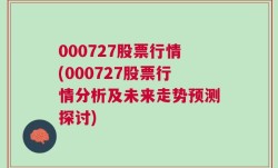 000727股票行情(000727股票行情分析及未来走势预测探讨)