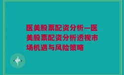 医美股票配资分析—医美股票配资分析透视市场机遇与风险策略