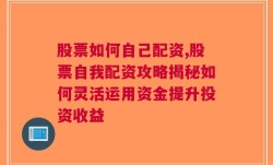 股票如何自己配资,股票自我配资攻略揭秘如何灵活运用资金提升投资收益