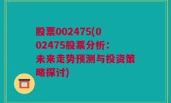 股票002475(002475股票分析：未来走势预测与投资策略探讨)