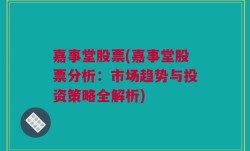 嘉事堂股票(嘉事堂股票分析：市场趋势与投资策略全解析)