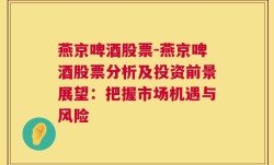 燕京啤酒股票-燕京啤酒股票分析及投资前景展望：把握市场机遇与风险