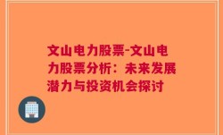 文山电力股票-文山电力股票分析：未来发展潜力与投资机会探讨