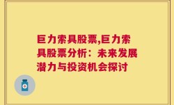 巨力索具股票,巨力索具股票分析：未来发展潜力与投资机会探讨