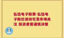 弘信电子股票-弘信电子股价波动引发市场关注 投资者需谨慎决策