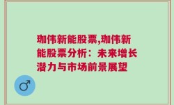 珈伟新能股票,珈伟新能股票分析：未来增长潜力与市场前景展望