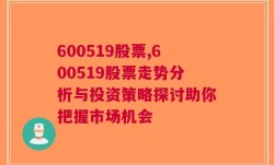 600519股票,600519股票走势分析与投资策略探讨助你把握市场机会