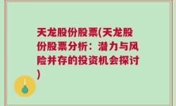 天龙股份股票(天龙股份股票分析：潜力与风险并存的投资机会探讨)