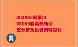 002065股票;002065股票最新动态分析及投资策略探讨