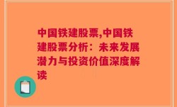 中国铁建股票,中国铁建股票分析：未来发展潜力与投资价值深度解读