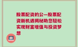 股票配资的公—股票配资新机遇揭秘助您轻松实现财富增值与投资梦想