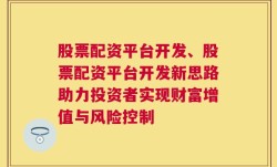 股票配资平台开发、股票配资平台开发新思路助力投资者实现财富增值与风险控制