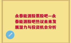 永泰能源股票股吧—永泰能源股吧热议未来发展潜力与投资机会分析