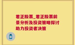 君正股票_君正股票前景分析及投资策略探讨助力投资者决策