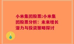 小米集团股票;小米集团股票分析：未来增长潜力与投资策略探讨