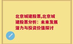 北京城建股票,北京城建股票分析：未来发展潜力与投资价值探讨