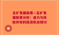 五矿发展股票—五矿发展股票分析：潜力与风险并存的投资机会探讨