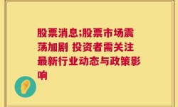 股票消息;股票市场震荡加剧 投资者需关注最新行业动态与政策影响