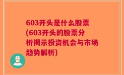 603开头是什么股票(603开头的股票分析揭示投资机会与市场趋势解析)