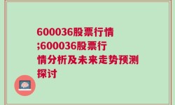 600036股票行情;600036股票行情分析及未来走势预测探讨