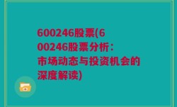 600246股票(600246股票分析：市场动态与投资机会的深度解读)