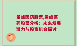 景峰医药股票,景峰医药股票分析：未来发展潜力与投资机会探讨