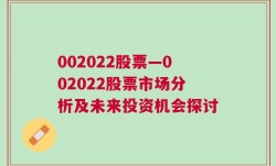 002022股票—002022股票市场分析及未来投资机会探讨