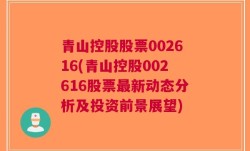 青山控股股票002616(青山控股002616股票最新动态分析及投资前景展望)