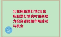 北交所股票行情;北交所股票行情实时更新助力投资者把握市场脉动与机会