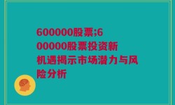 600000股票;600000股票投资新机遇揭示市场潜力与风险分析