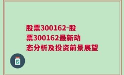 股票300162-股票300162最新动态分析及投资前景展望