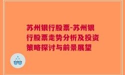 苏州银行股票-苏州银行股票走势分析及投资策略探讨与前景展望