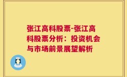 张江高科股票-张江高科股票分析：投资机会与市场前景展望解析