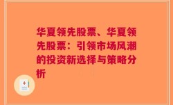 华夏领先股票、华夏领先股票：引领市场风潮的投资新选择与策略分析