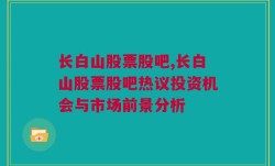 长白山股票股吧,长白山股票股吧热议投资机会与市场前景分析