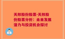 天邦股份股票-天邦股份股票分析：未来发展潜力与投资机会探讨