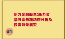 新力金融股票;新力金融股票最新动态分析及投资前景展望