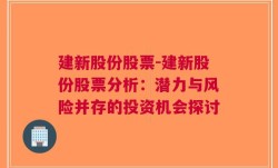 建新股份股票-建新股份股票分析：潜力与风险并存的投资机会探讨