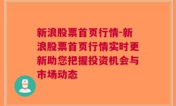 新浪股票首页行情-新浪股票首页行情实时更新助您把握投资机会与市场动态