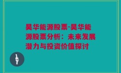 昊华能源股票-昊华能源股票分析：未来发展潜力与投资价值探讨