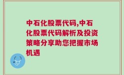 中石化股票代码,中石化股票代码解析及投资策略分享助您把握市场机遇