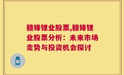 赣锋锂业股票,赣锋锂业股票分析：未来市场走势与投资机会探讨