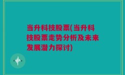 当升科技股票(当升科技股票走势分析及未来发展潜力探讨)