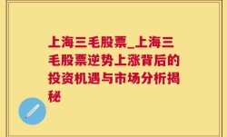 上海三毛股票_上海三毛股票逆势上涨背后的投资机遇与市场分析揭秘