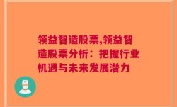 领益智造股票,领益智造股票分析：把握行业机遇与未来发展潜力