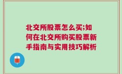 北交所股票怎么买;如何在北交所购买股票新手指南与实用技巧解析