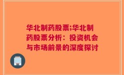 华北制药股票;华北制药股票分析：投资机会与市场前景的深度探讨